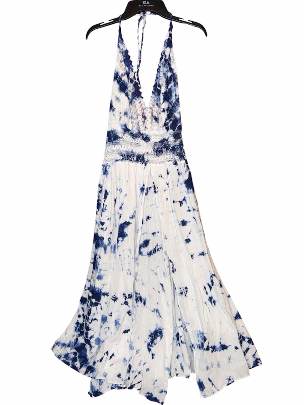 NWT Seaspice White/Blue Tie Dye Maxi Dress, Size XL